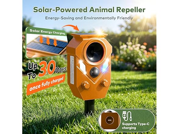 Soxayu Solar Ultrasonic Animal Repellent