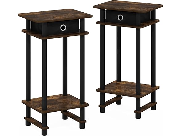 Furinno Turn-N-Tube Tall End Side Night Stand