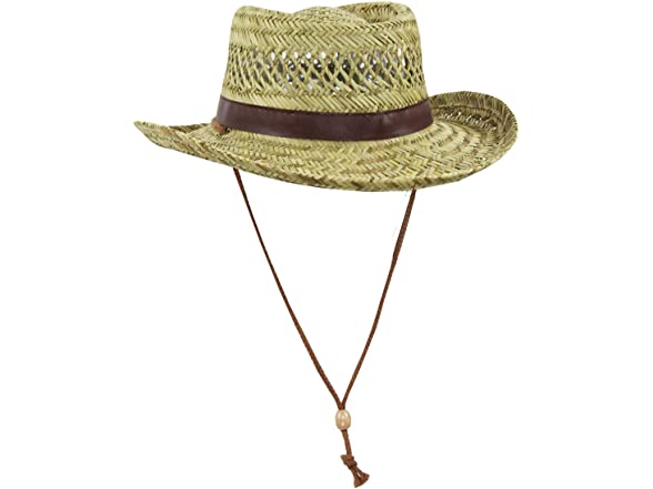 SUN & FUN Men (OS) Straw Flat Gambler Sun Hat Top