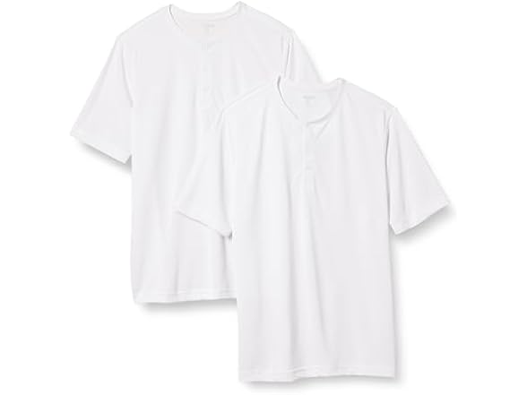 Amazon Essentials 2-Pack Henley Shirt, White (S)