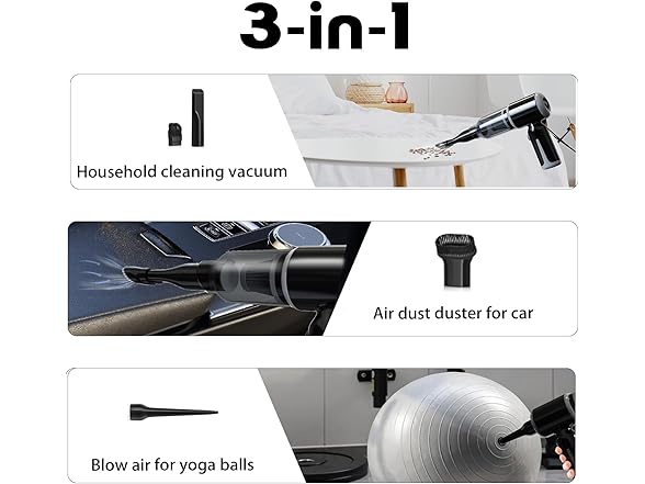 Flla 3 in1 Cordless Vacuum & Air Duster