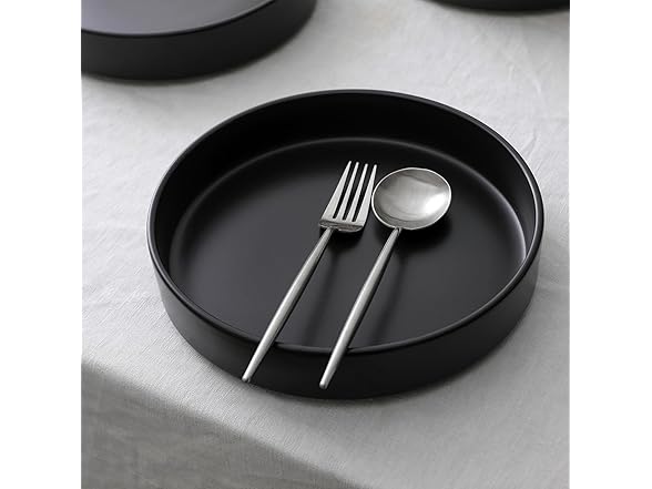 Stone Lain Celina Stoneware 12-Piece Dinnerware Set, Black