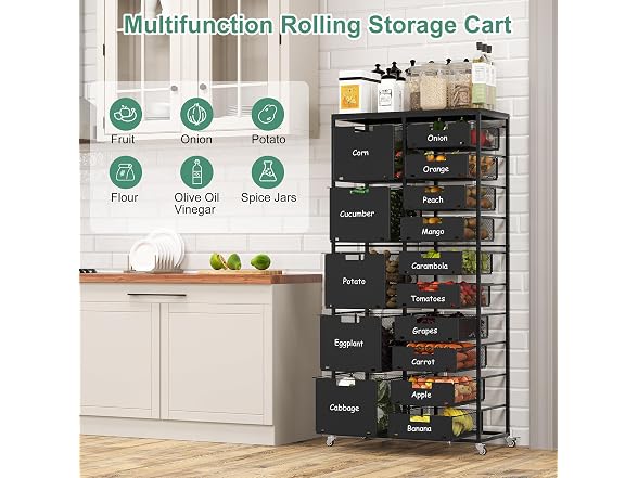 EasyPAG 15-Drawer Rolling Storage Cart