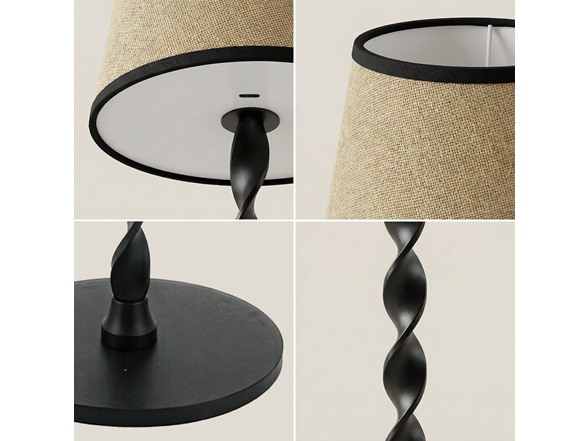 Twist Stem Black Tan Shade Lamp