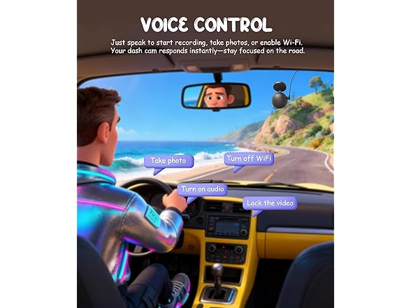 KAWA Dash Cam 2K with Voice Control