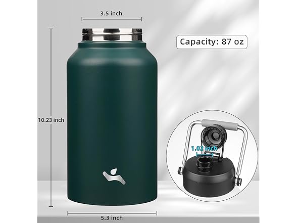 Konokyo Jug with Handle,87 oz Insulated Water Bottle