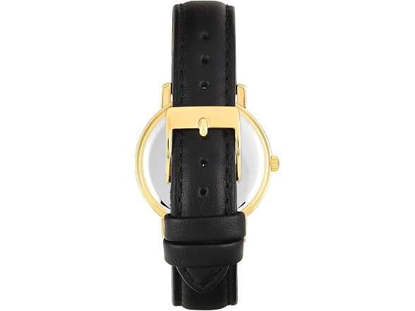 Guess Women's 34mm Watch Black Leather Green Gold