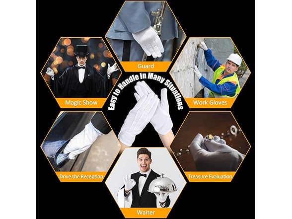 24 Pairs White Parade Gloves