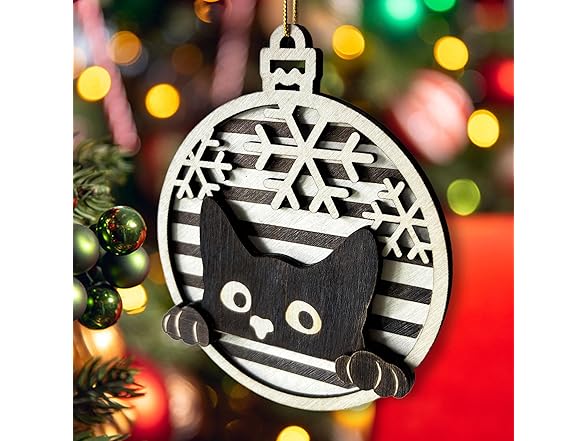 2025 Black Cat Christmas Tree Hanging