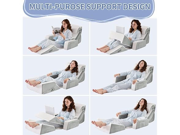 paxato 9PCS Wedge Pillow Set Gray