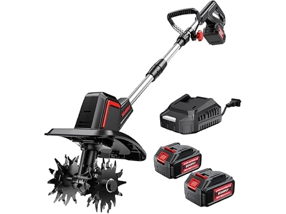 SOARFLY Cordless Tiller Cultivator 9in
