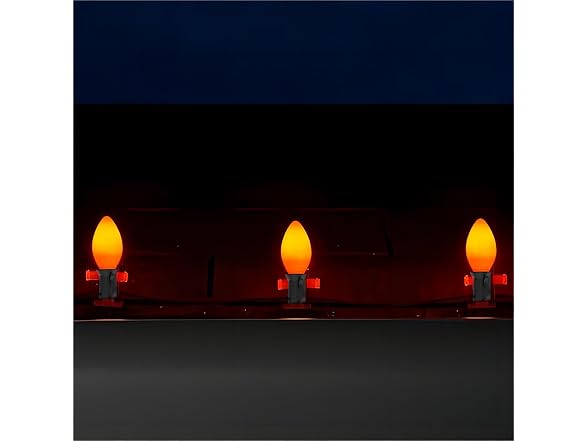 C7 LED Orange Halloween Lights, 25Ft