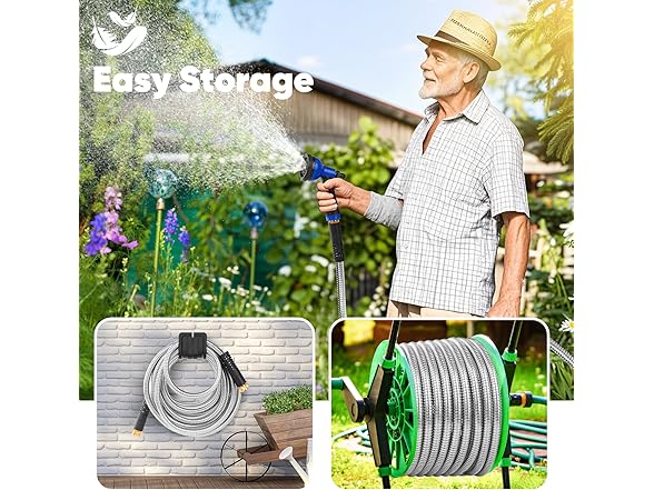 GAGALUGEC Stainless Steel Garden Hose - 75ft/100ft