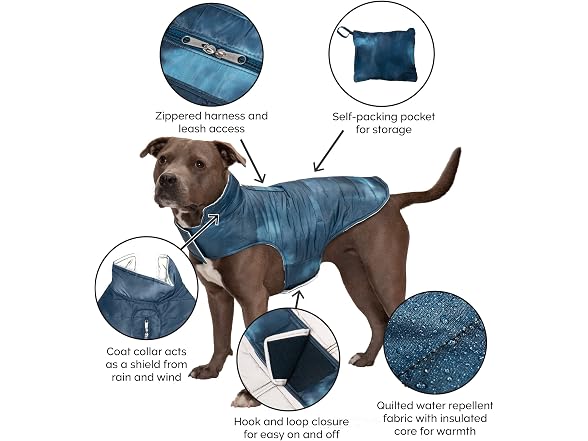 Furhaven Water-Repellent & Reversible Medium Dog Coat