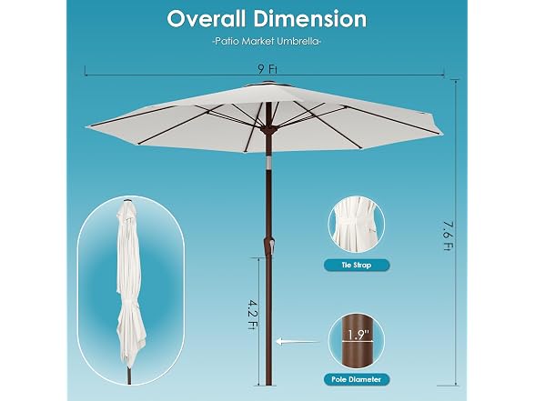 GREENVINES 9-FT-Patio-Umbrella - Your Choice