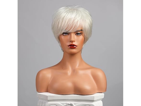 White Pixie Cut Wig for Women