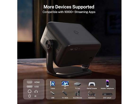 LYNCAST Native 1080P Smart Projector