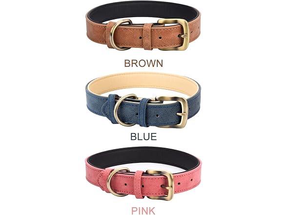Classic Brown Leather Dog Collar for Small Me