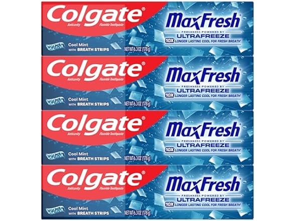 (8-Pack) Colgate MaxFresh Toothpaste Pack, 6.3 oz