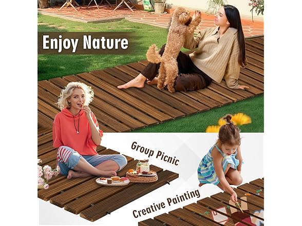 Coperat 12FT Wooden Garden Pathway