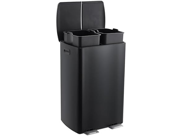 PrecisionAuto Step-On Recycling Bin Blac