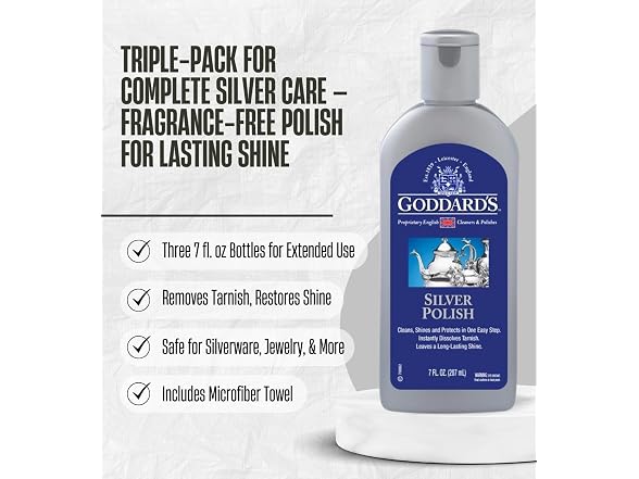GROVE 3x Silver Polish Goddards 7 fl. oz. Liquid