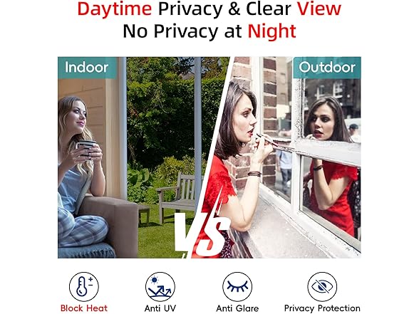 One Way Privacy Window Film Sun Blocking