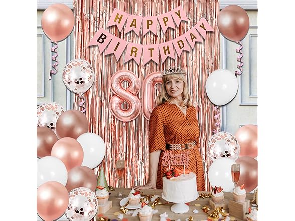 80th Birthday Party Decorations Set