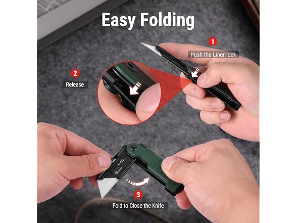 WORKPRO Folding Utility Knife Green