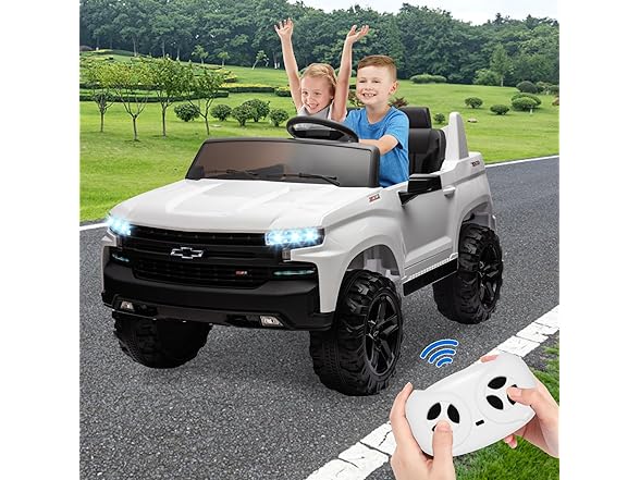 Kids Electric Ride on Car 2-Seater Truck,White