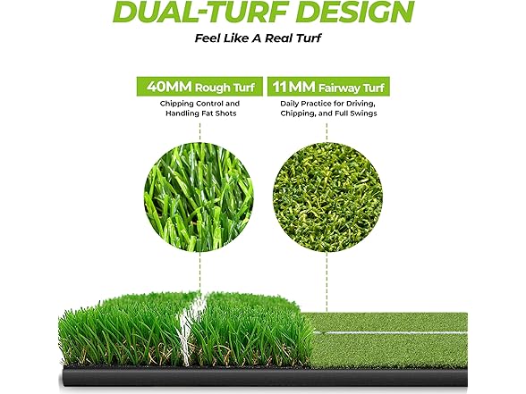Golfguru Golf Mat with 16mm Dual Turf