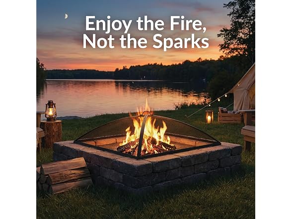 Sunnydaze Square Fire Pit Screen Cover, 31" x 31"