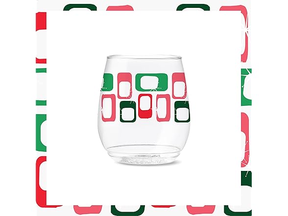 TOSSWARE POP 14oz Vino Retro Festive Pattern Series, SET OF 6
