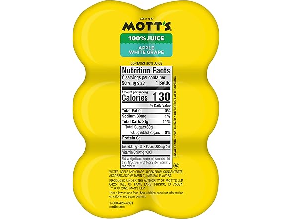 24PK Mott's 100% Apple White Grape Juice, 8 oz.