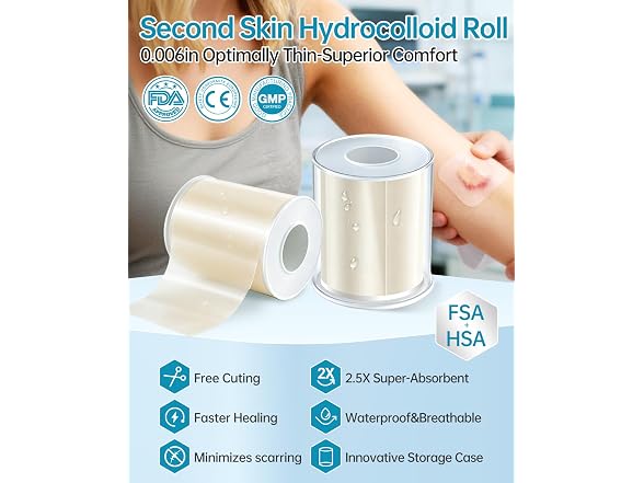 Medical Grade Hydrocolloid Roll W/ Storage Case