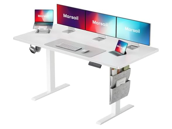 Marsail Standing Desk, White 63x24"