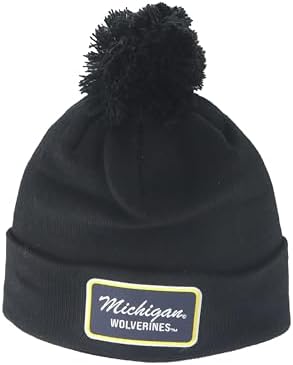 ZHATS Standard NCAA Officially Licensed Pom Beanie Patch Brick Black, One Size