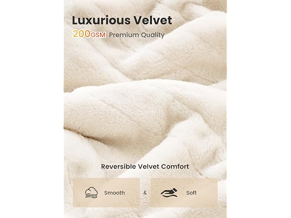 WOOMER White Heated Blanket King Size 100" x 90"