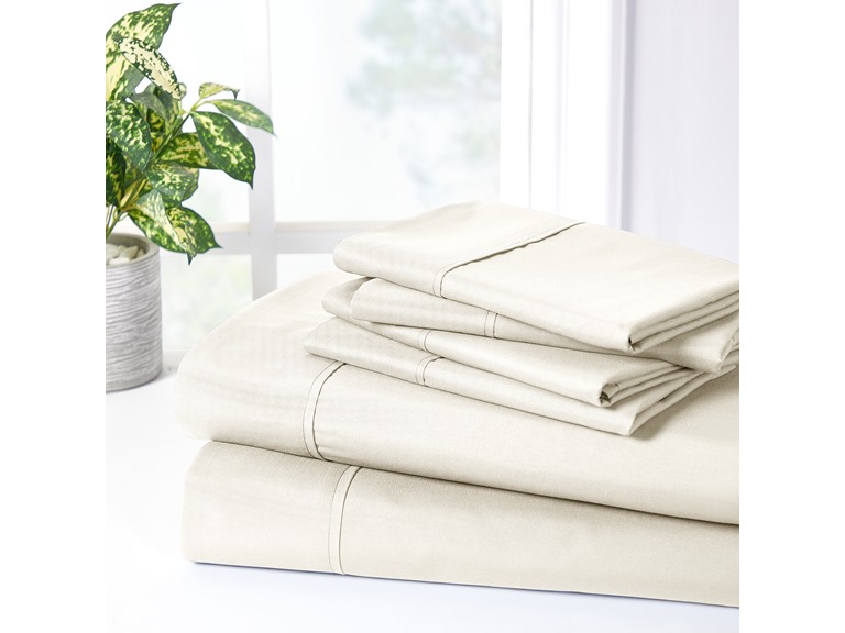 Bibb Home 2000 Count 6-Piece Bamboo Sheet Set with Suregrip