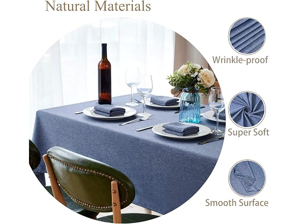 Mebakuk Rect Table Cloth Linen Farmhouse