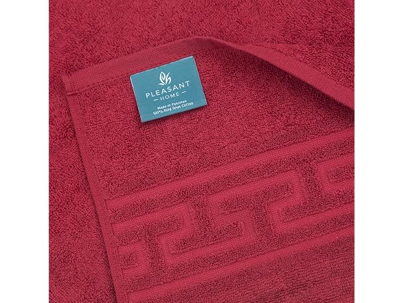 Pleasant Home 4 Pack Bath Towels Set, Greek Key