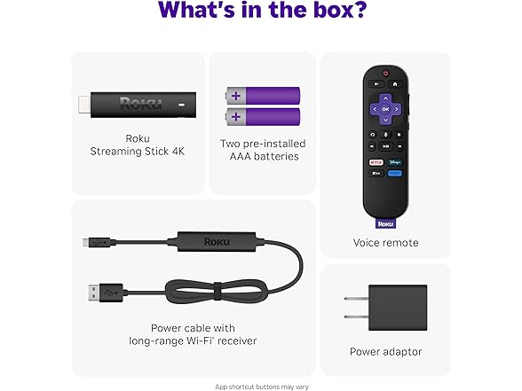Roku Streaming Stick 4K - HDR & Dolby Vision Roku Streaming (Open Box)