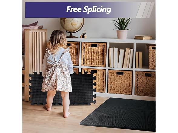 MAXTBEE 1/2 inch Thickened Interlocking Foam Floor Mats (24 Sq Ft), 6 Tiles 