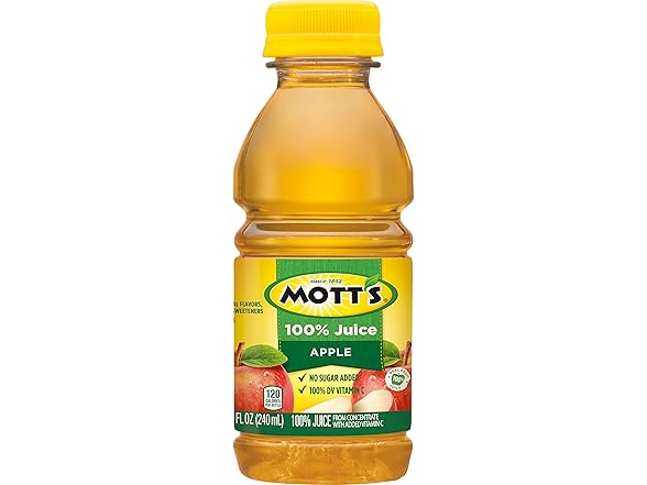 Mott's Apple Juice, 8oz bottles, 6pk