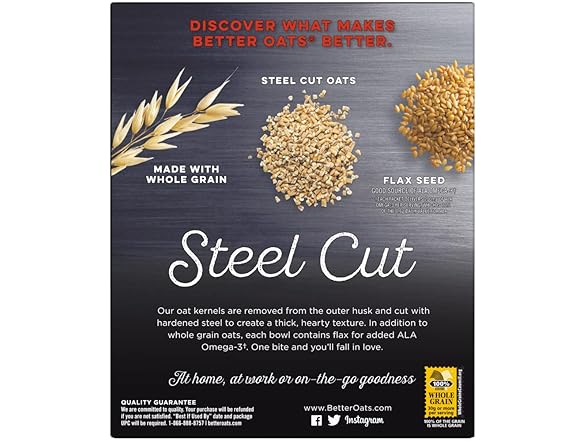 10CT Better Oats Maple and Brown Sugar Steel Cut Oatmeal
