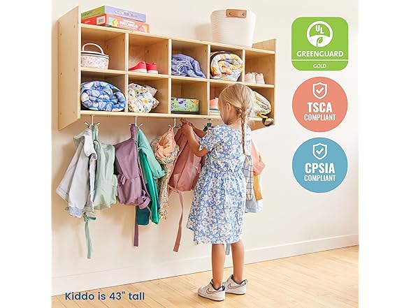 ECR4Kids 10-Section Hanging Coat Locker