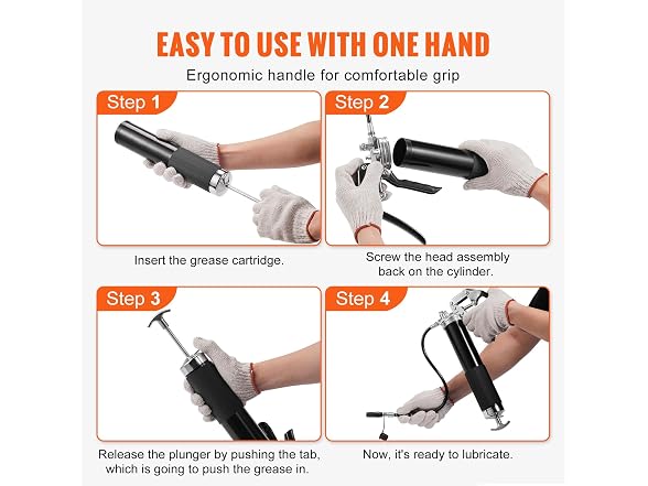 Pistol Grip Grease Gun, 6000 PSI, 14 OZ / 400