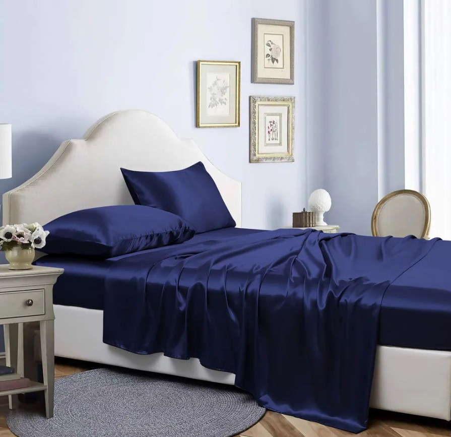Bibb Home Silky Satin 4 Piece Sheet Set - Gallery 23