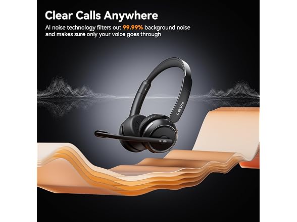 LEVN Wireless Headset with Mic for Work - Gallery 2