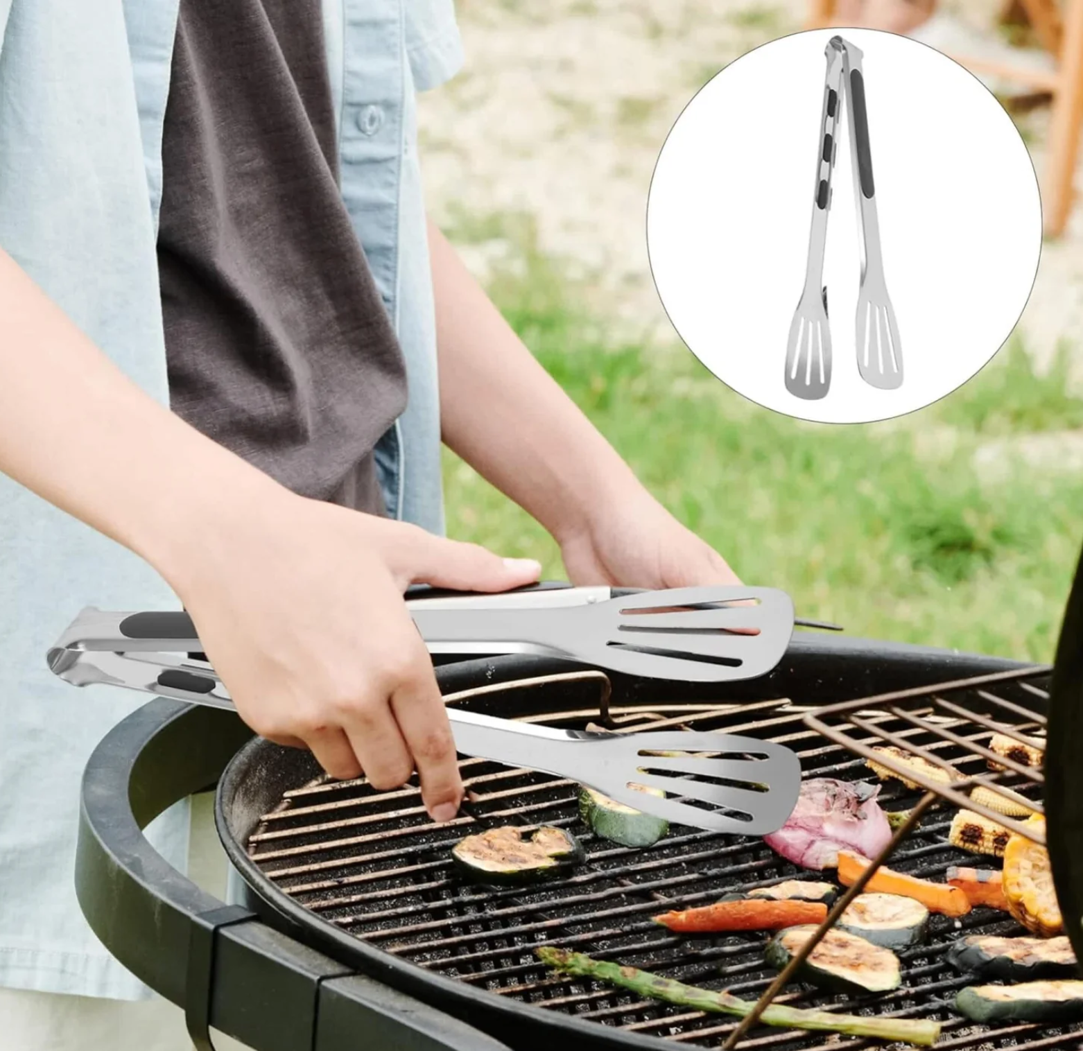 Ar+Cook O2P876ZB 9" TONG Stainless Steel Tongs Silver - Gallery 7